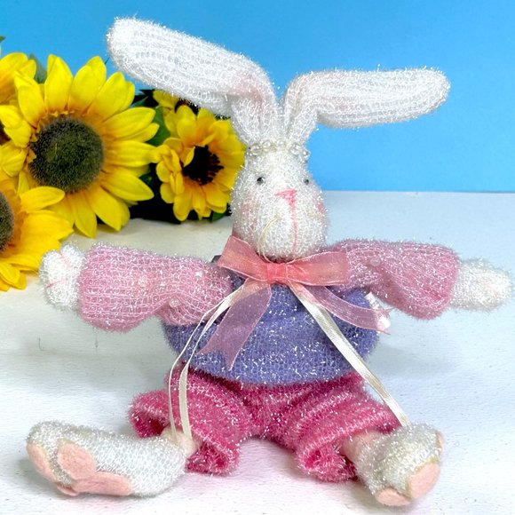 Ganz Easter Bunny Rabbit‎ 7" Fuzzy Plush Stuffed Animal Toy or Decoration - Picture 6 of 6